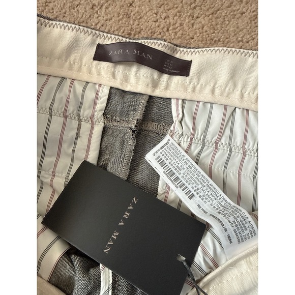 Zara Man Grey Jogger Trousers Size 32x30 NWT Cotton Blend Casual Preppy - Picture 3 of 9
